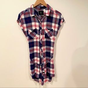 RAILS Haley Plaid Belted Button Mini Dress